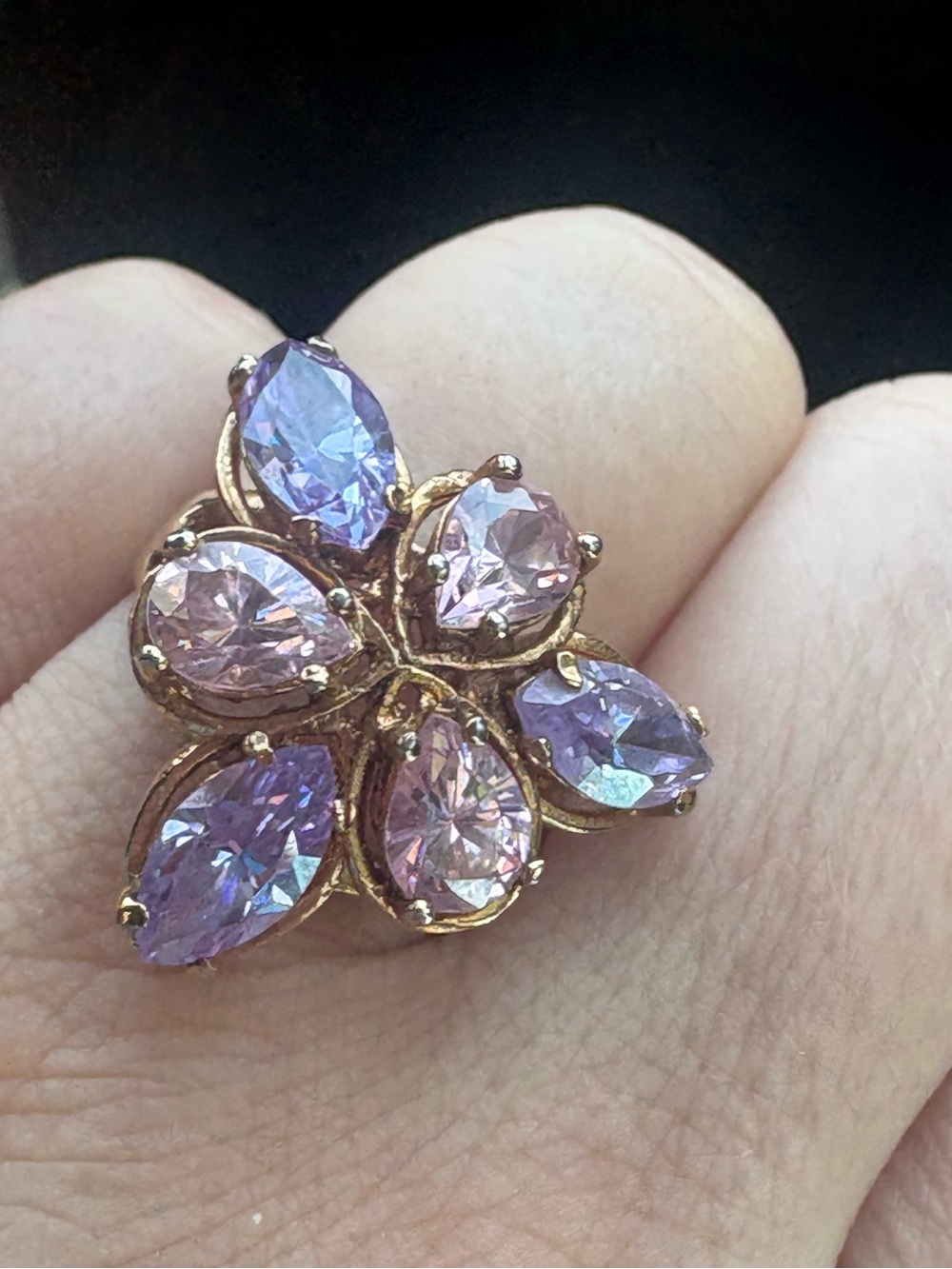 Amethyst Cluster Ring Gf vintage ring new
